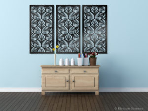 Elysium Decorative Screens House With Hall Table with panel of Three Decorative Screens as Wall Art